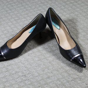 Fitzwell Samantha Size 9WW Black Leather 3" Heels